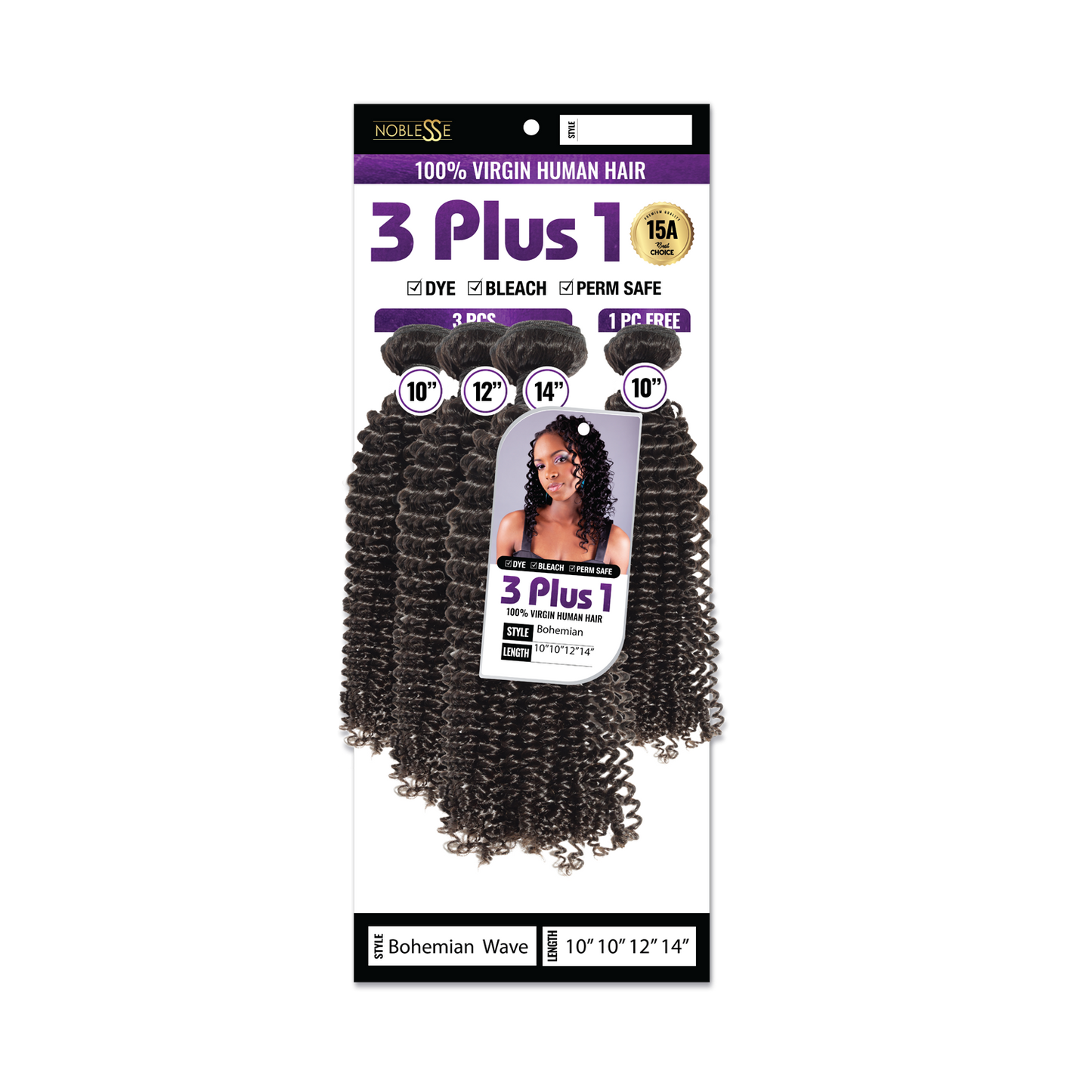 3 Plus 1 Bohemian 100% Brazilian Virgin Bundle Hair