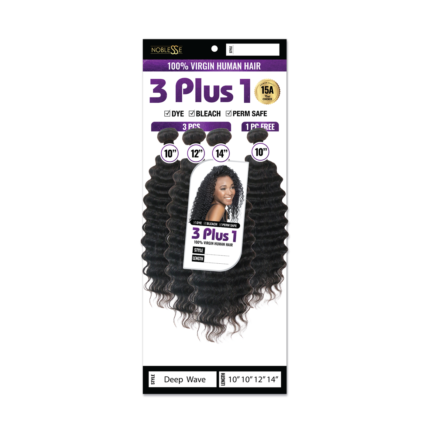 3 Plus 1 Deep Wave 100% Brazilian Virgin Bundle Hair