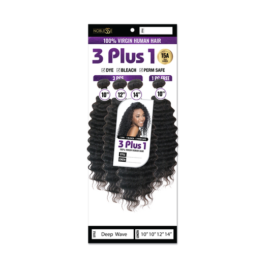 3 Plus 1 Deep Wave 100% Brazilian Virgin Bundle Hair