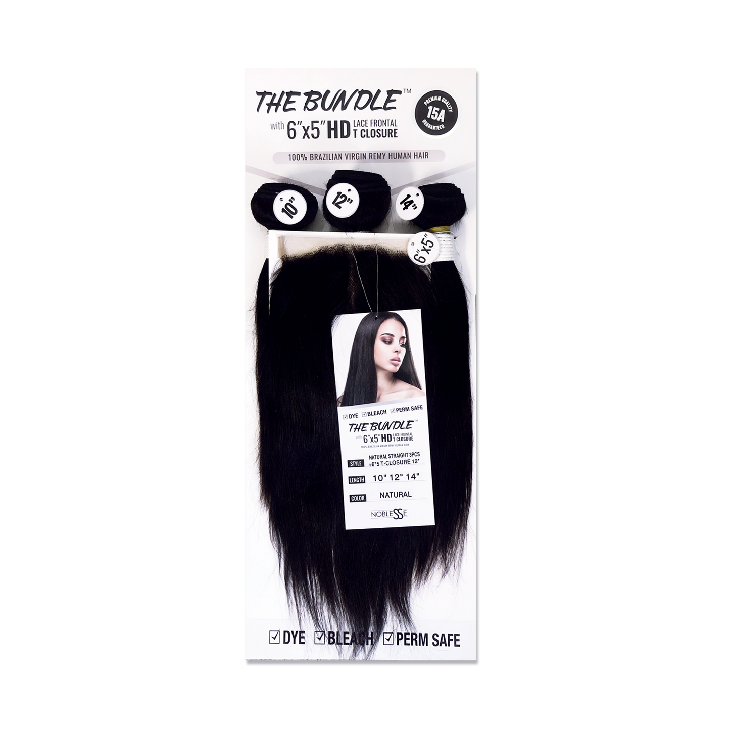 The Bundle 3pcs Straight with 6x5 HD T Closure