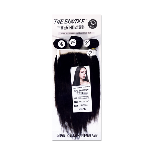The Bundle 3pcs Straight with 6x5 HD T Closure