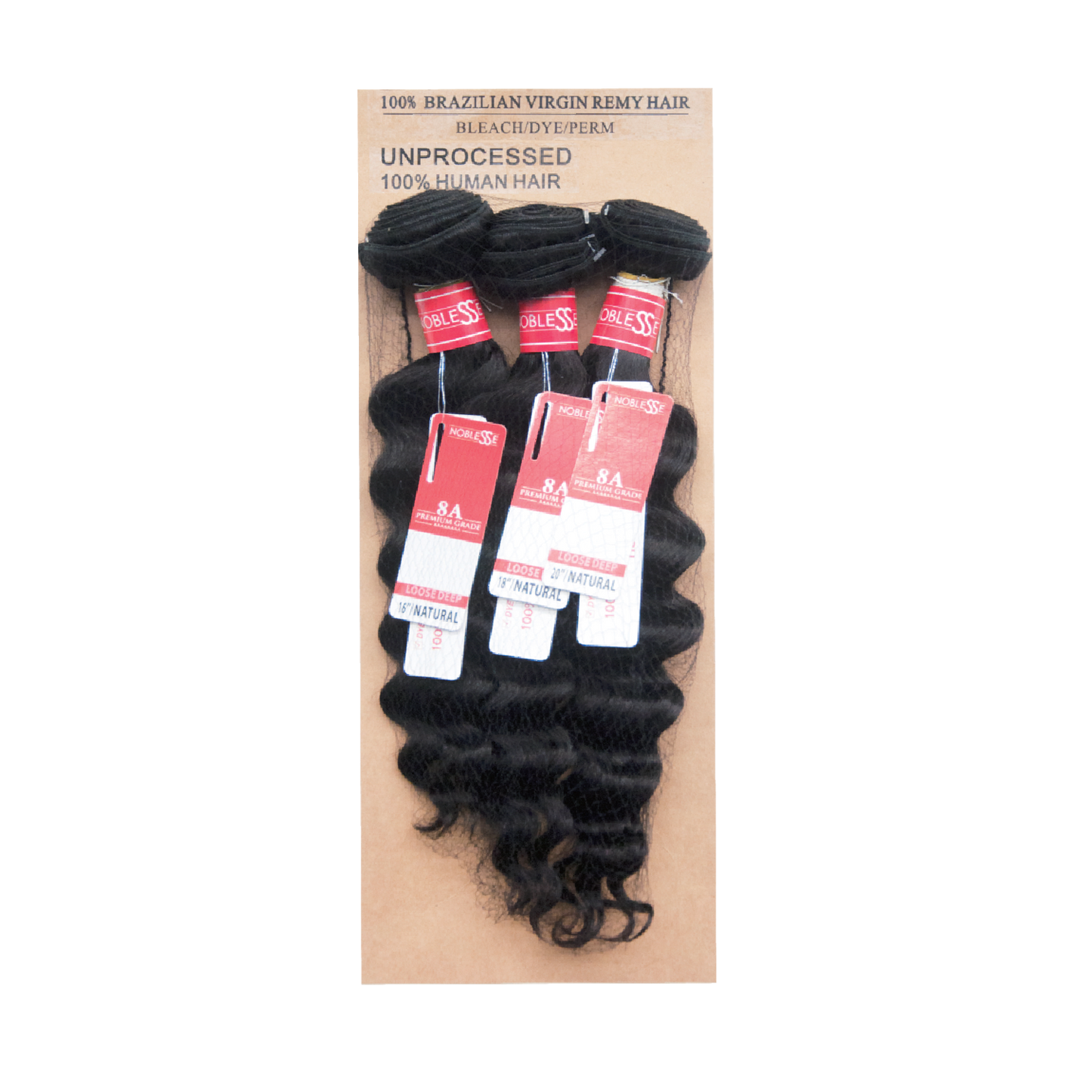 8A 3pcs Unprocessed Bundle Hair Loose Deep Curl