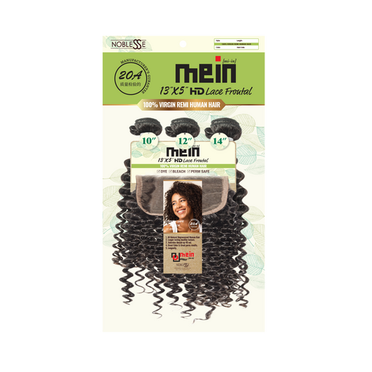 MEIN 20A 13X5 3 Bundle with HD Lace Closure Deep Wave