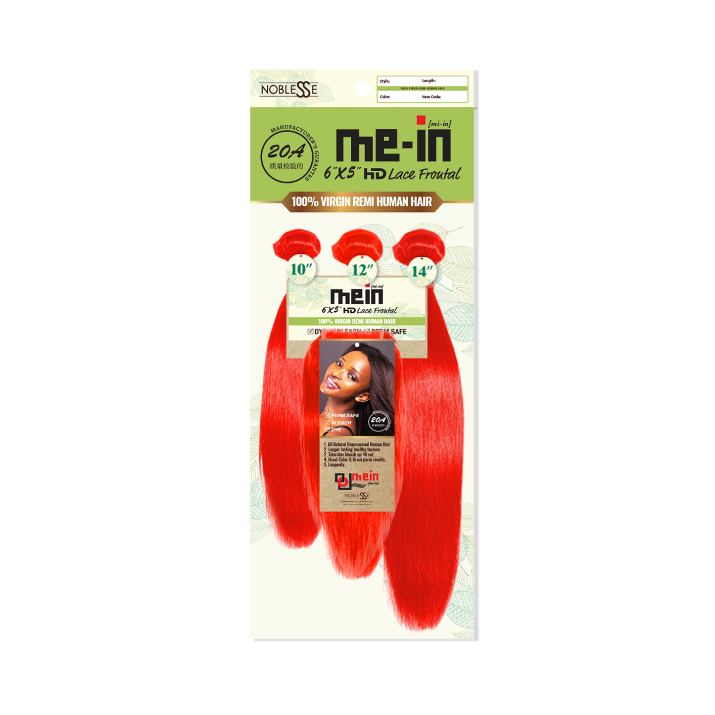 MEIN 20A 6X5 Special Color 3 Bundle with HD Lace Closure Straight
