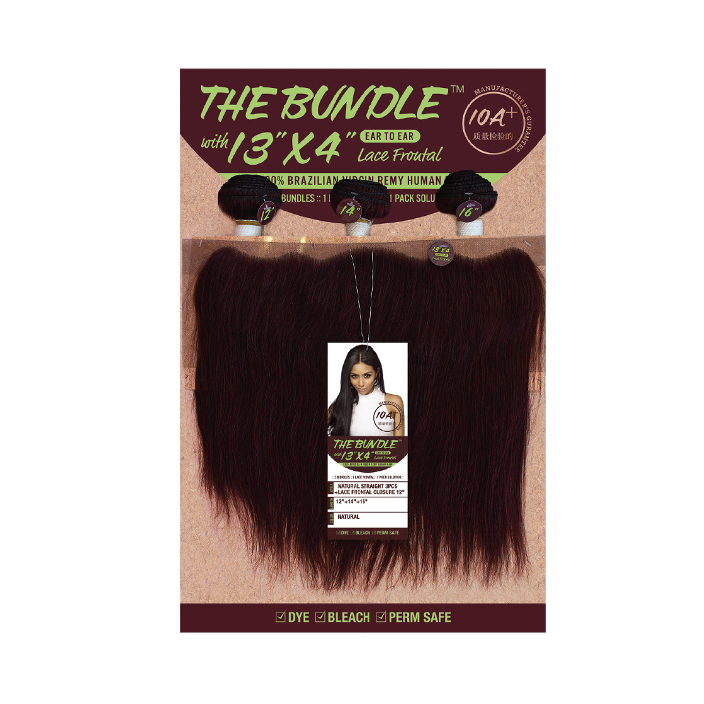 The Bundle Straight 3pcs with 13"x4" Frontal Lace Closure