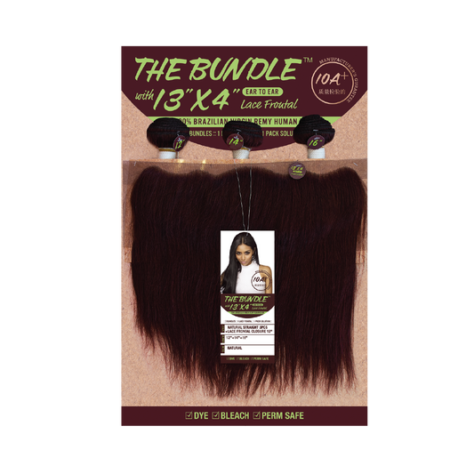 The Bundle Straight 3pcs with 13"x4" Frontal Lace Closure