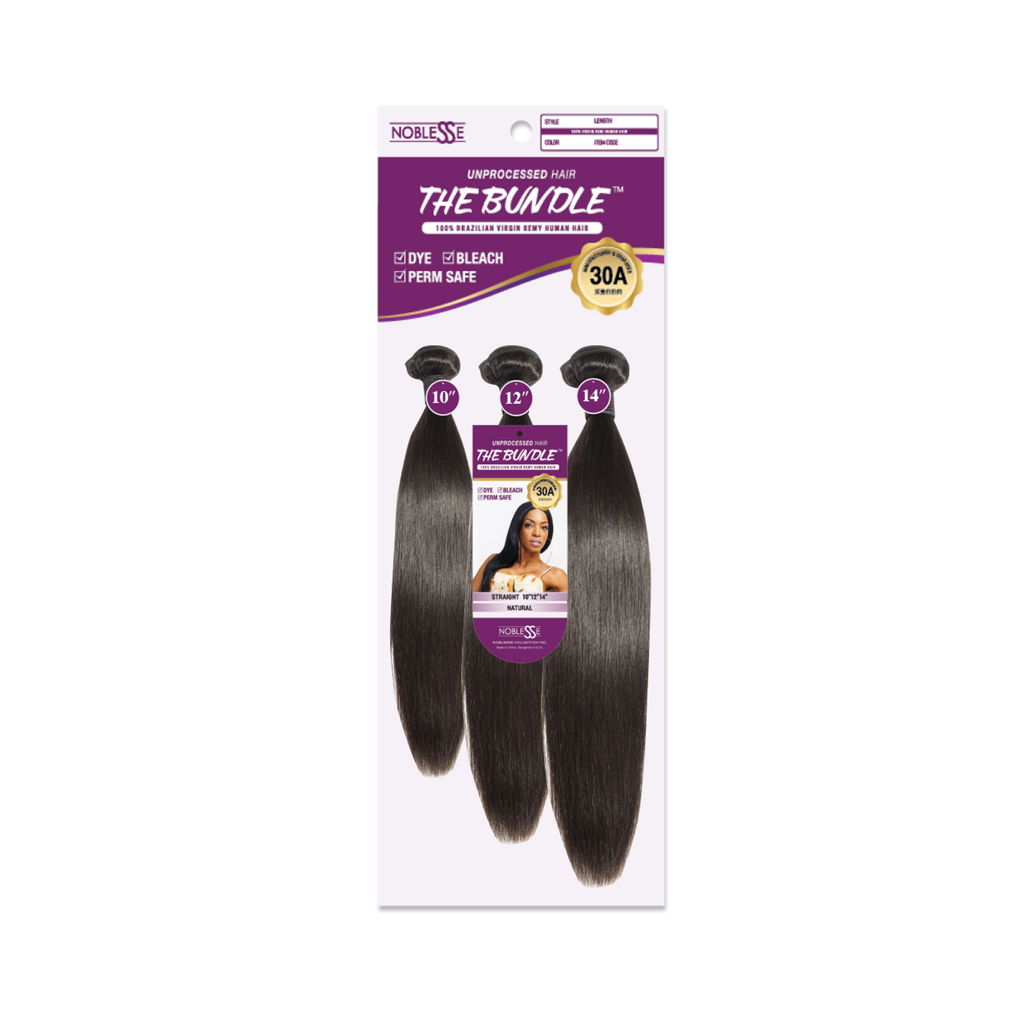 The Bundle 30A Unprocessed Hair 3pcs Straight