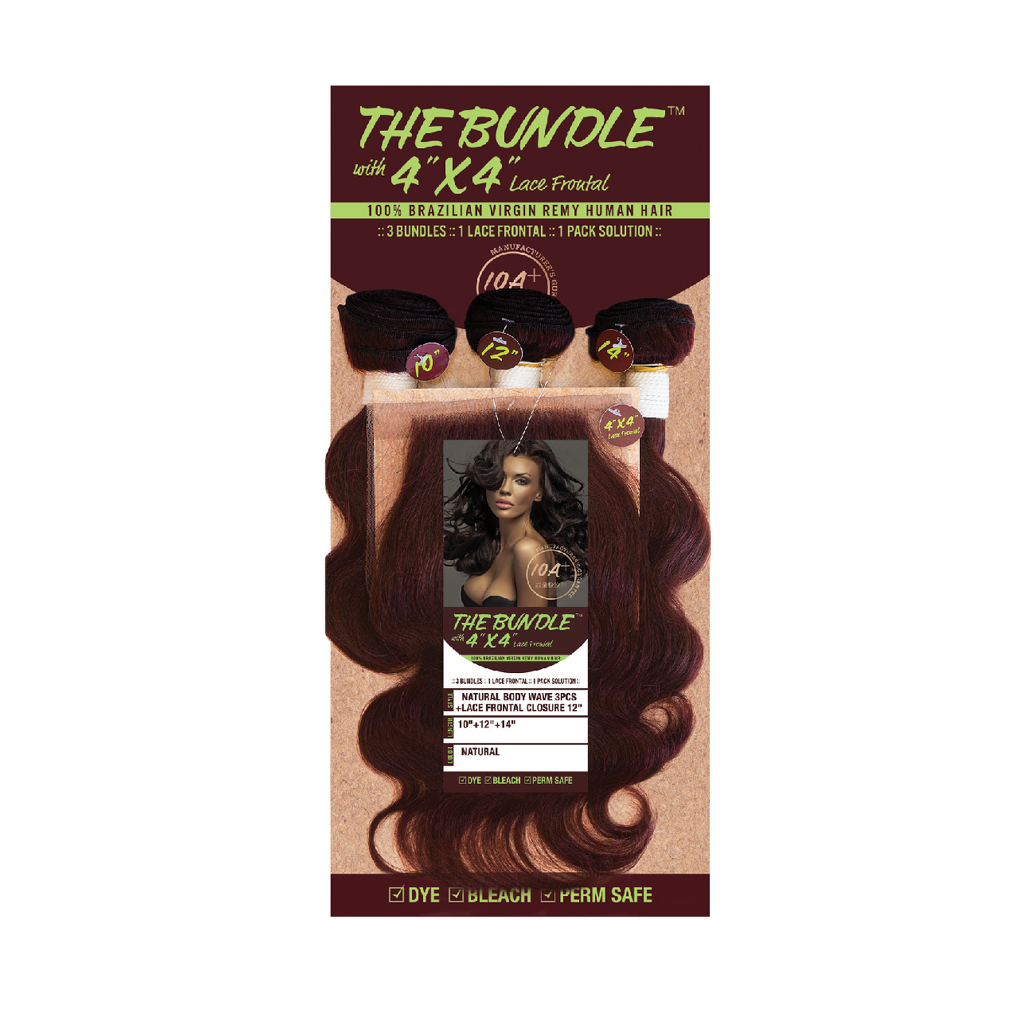 The Bundle Body Wave 3pcs with 4"x4" Frontal Lace Closure