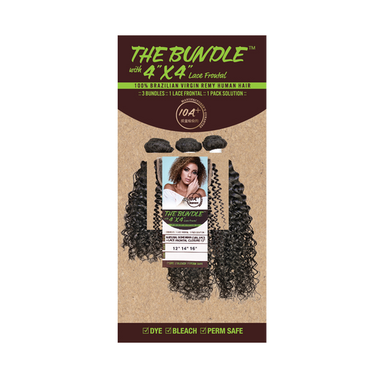 The Bundle Bohemian Curl 3pcs with 4"x4" Frontal Lace Closure