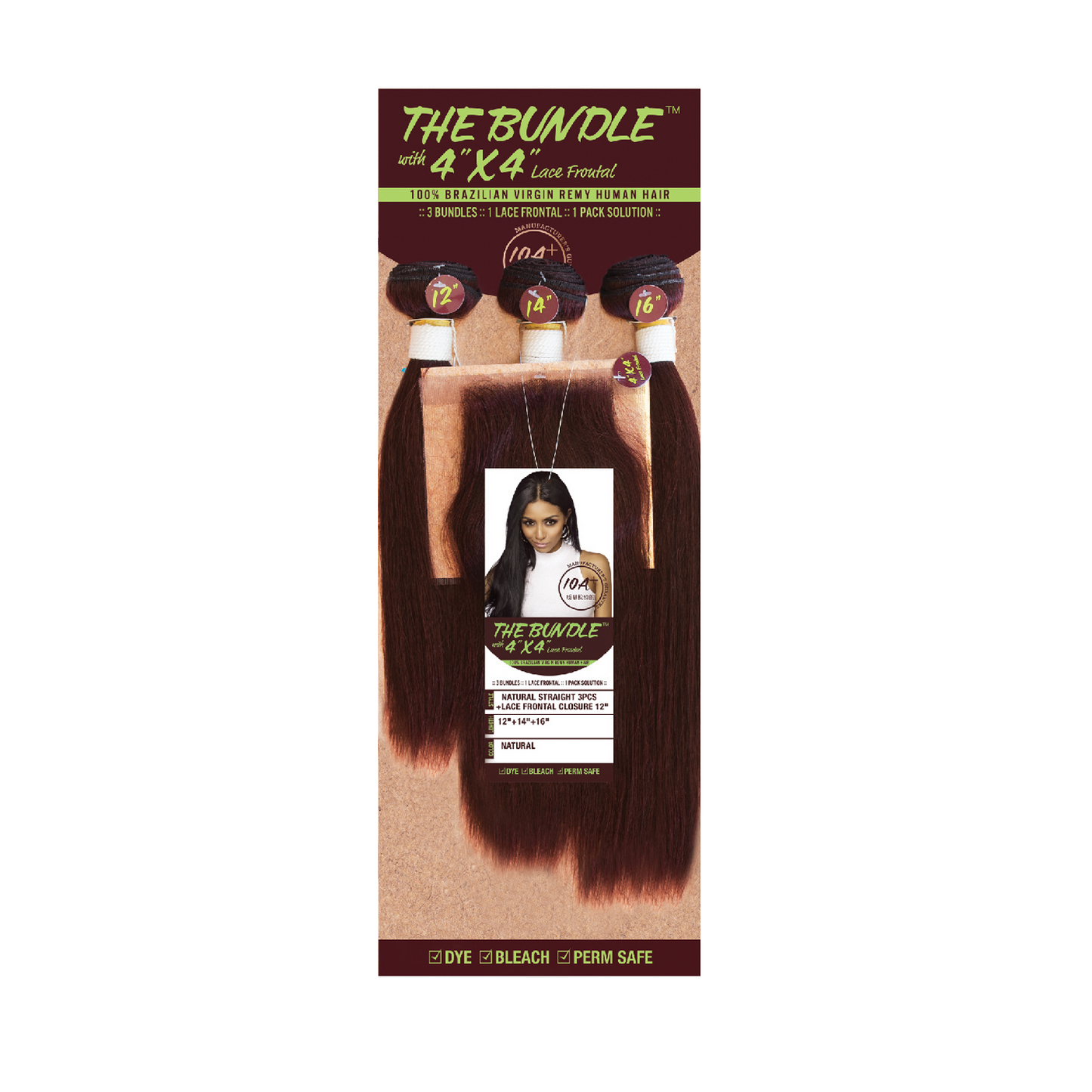 The Bundle Straight 3pcs with 4"x4" Frontal Lace Closure