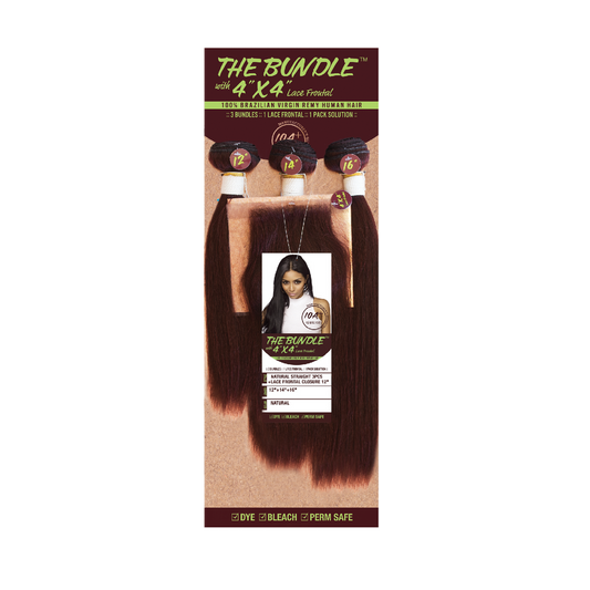 The Bundle Straight 3pcs with 4"x4" Frontal Lace Closure
