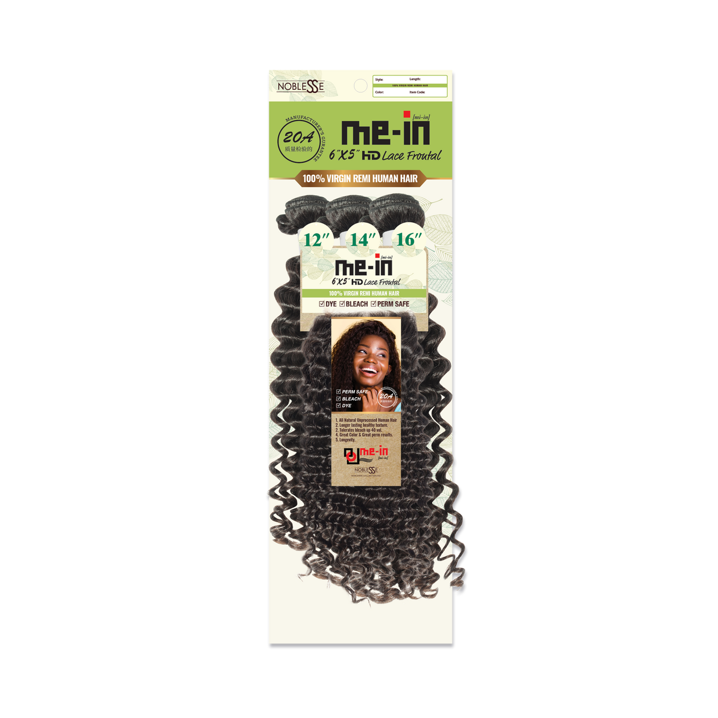 MEIN 20A 6X5 3 Bundle with HD Lace Closure Deep Wave