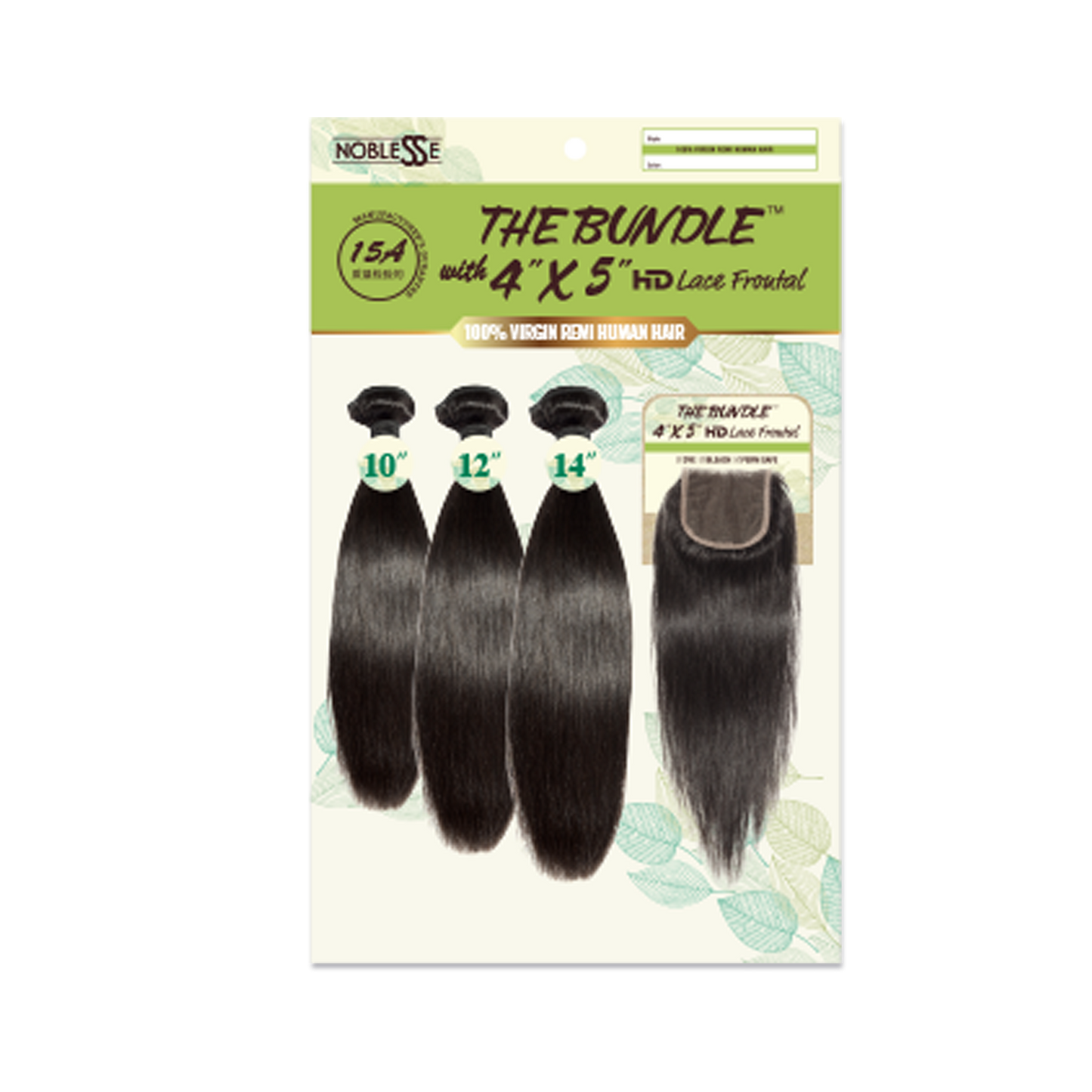 The Bundle 15A 3 Bundle with 4x5 HD Lace Frontal Straight