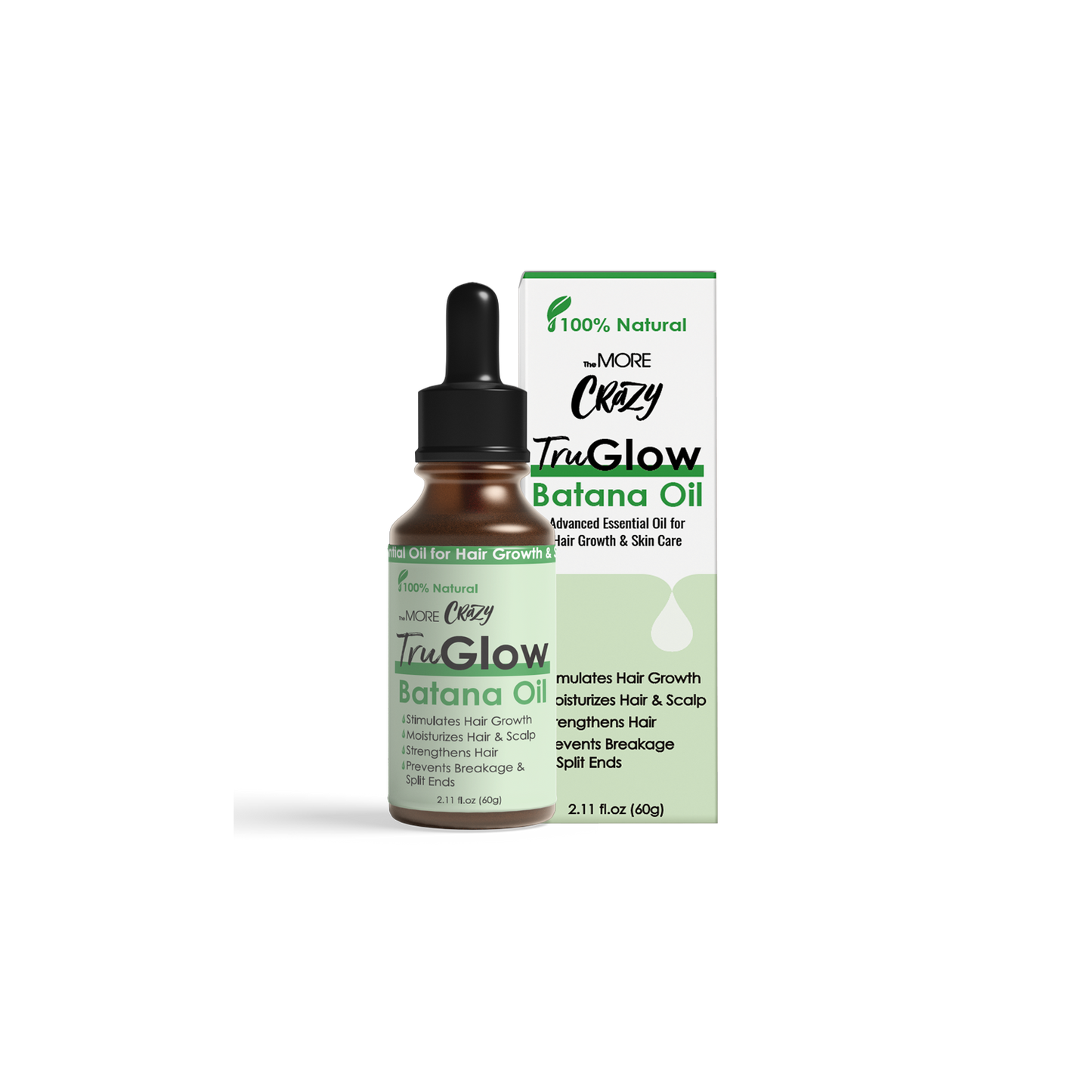 TheMore Crazy TruGlow 100% Pure Hair Growth Oil 2fl oz