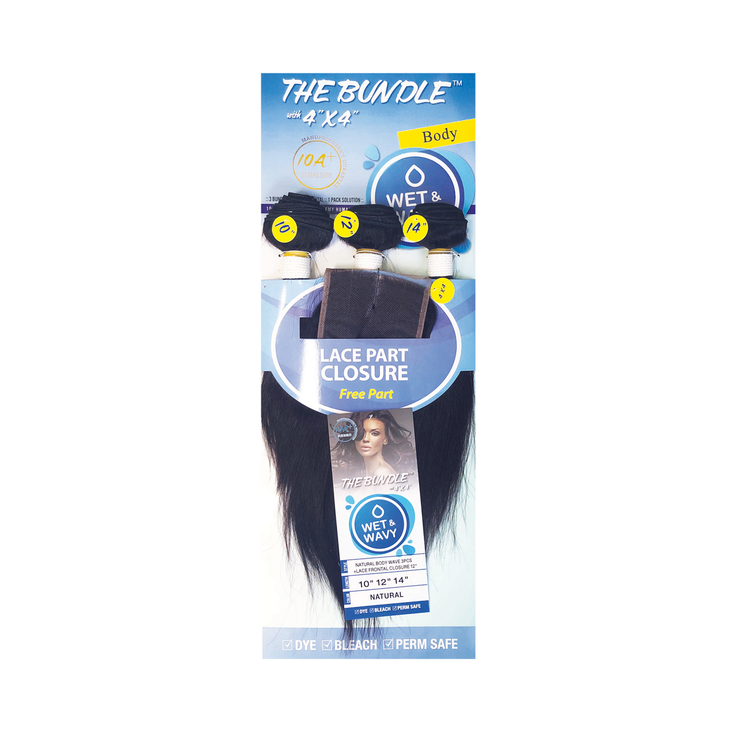 The Bundle Wet & Wavy with 4"x4" Lace Part Closure Body Wave