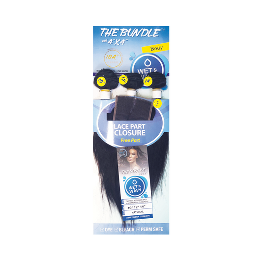The Bundle Wet & Wavy with 4"x4" Lace Part Closure Body Wave