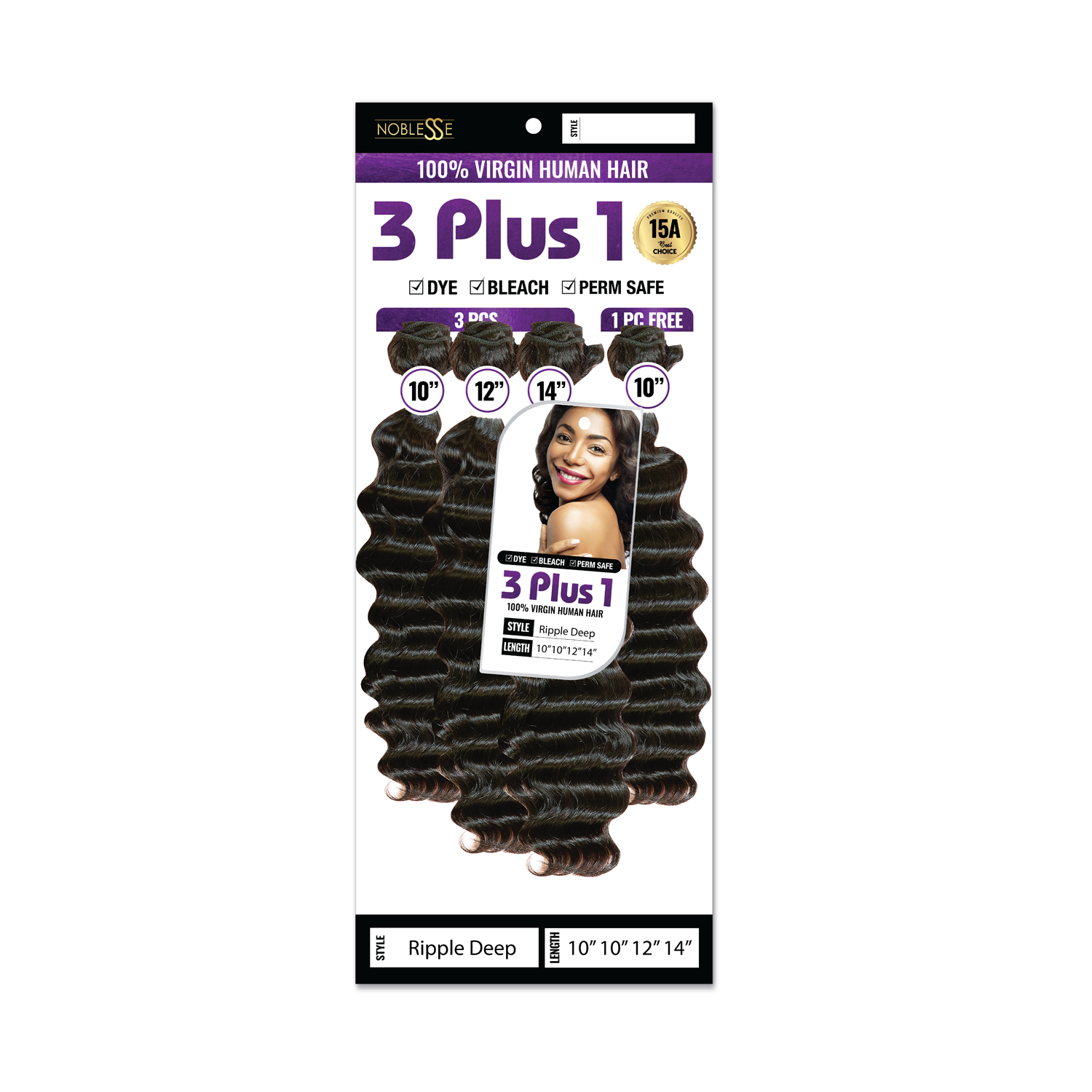3 Plus 1 Ripple Deep Wave 100% Brazilian Virgin Bundle Hair – Noblesse Hair