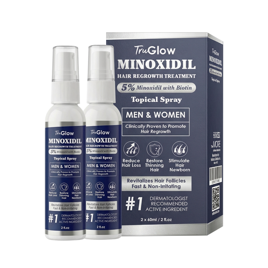 TruGlow 5% Minoxidil Hair Regrowth Treatment Spray for Men & Women