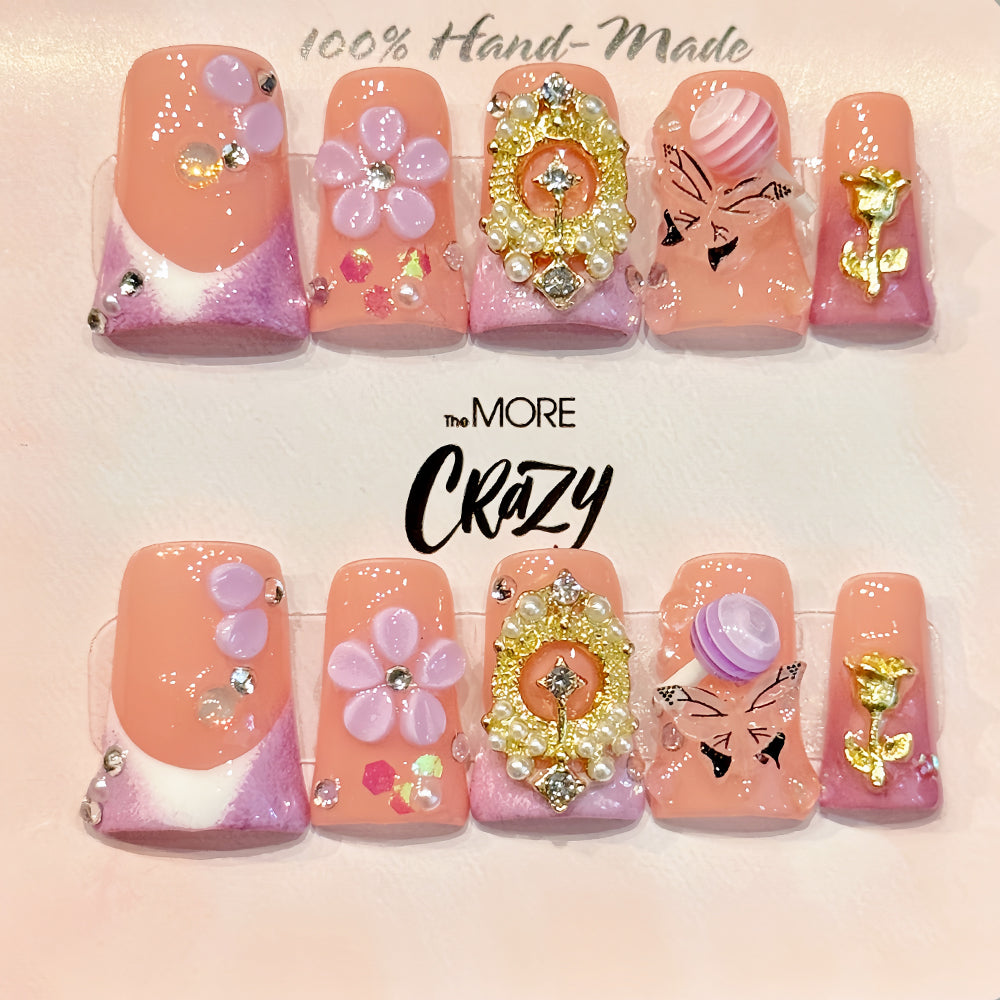 TheMore Crazy 100% Handcrafted Premium Press-On Nails [N053]
