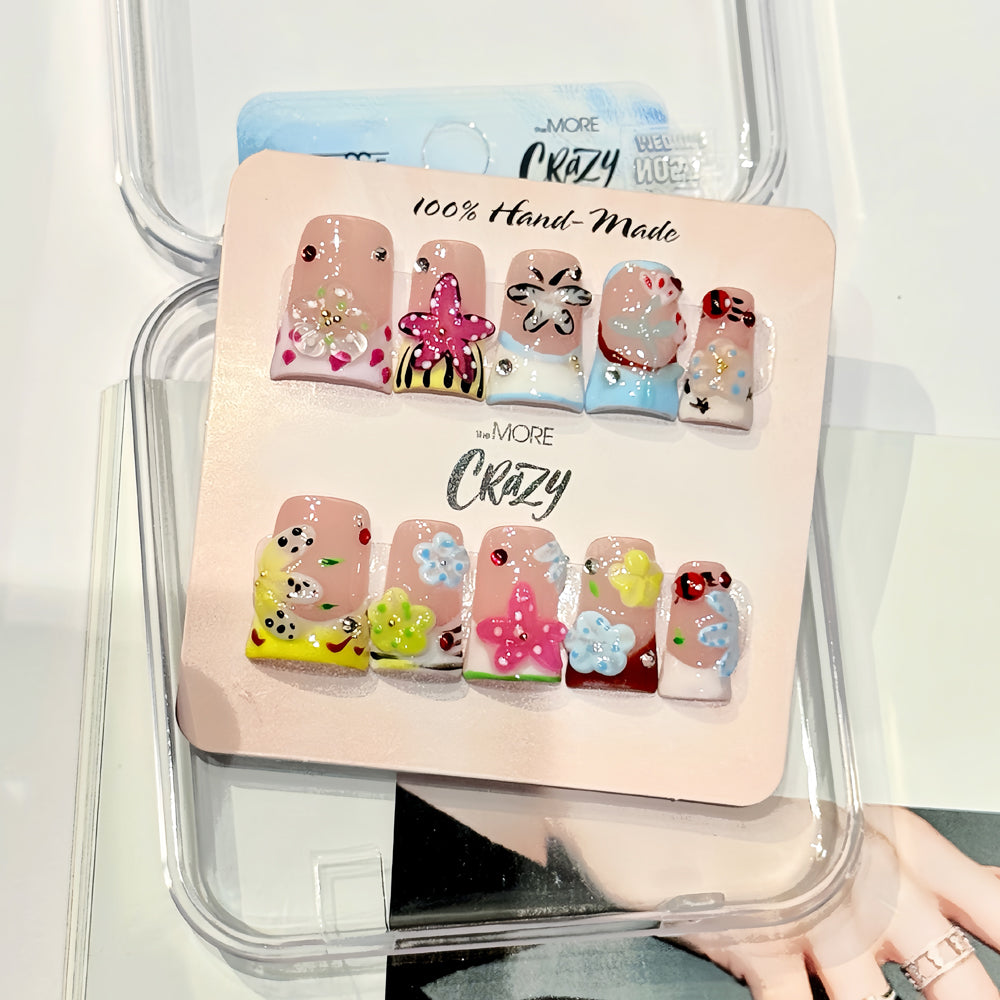 TheMore Crazy 100% Handcrafted Premium Press-On Nails [N057