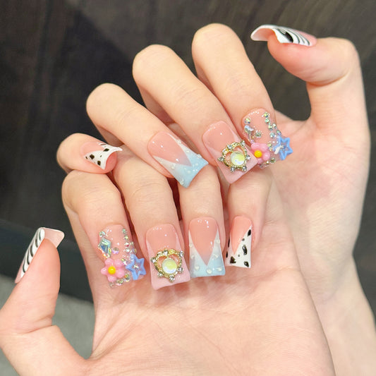 TheMore Crazy 100% Handcrafted Premium Press-On Nails [N061]