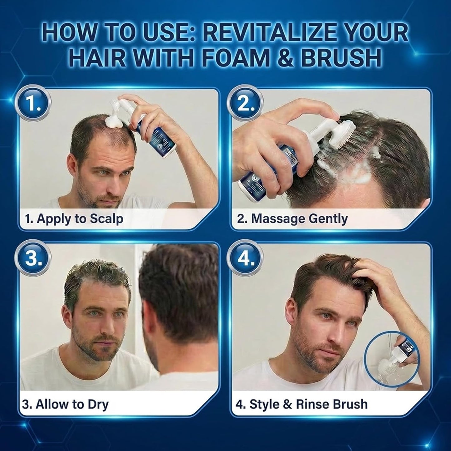 TruGlow 5% Minoxidil Hair Regrowth Treatment FOAM for Men & Women